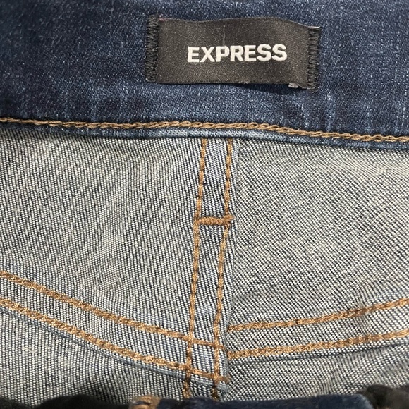 Express Mid Rise Distressed Skinny Jeans - Picture 11 of 13